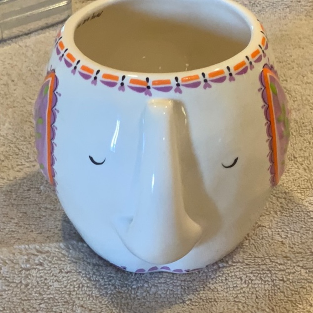 Natural life elephant with floral Paisley ear mug
